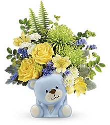 Joyful Blue Bear Bouquet Flower Power, Florist Davenport FL